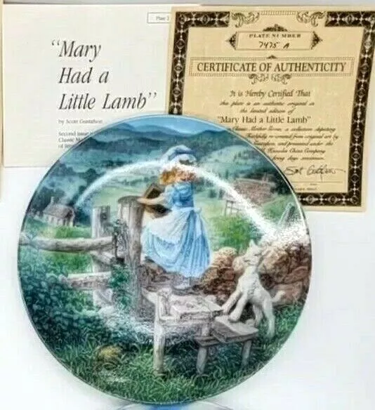 Scott Gustafson Classic Mother Goose "Mary Had A LIttle Lamb " Collector Plate
