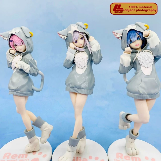 Anime Re Life In a Different World Ram Rem Emilia 3pc Cute Girl PVC Figure Gift