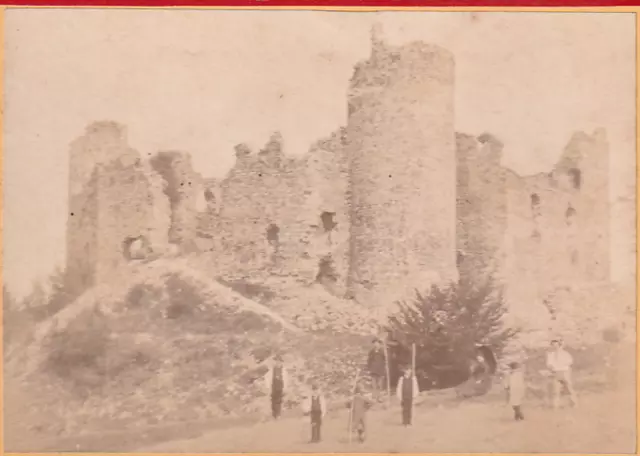 UNIQUE PHOTO RUINS of the old CHATEAU SAINT St MARCEL D URFE LOIRE CDV 10 X 6