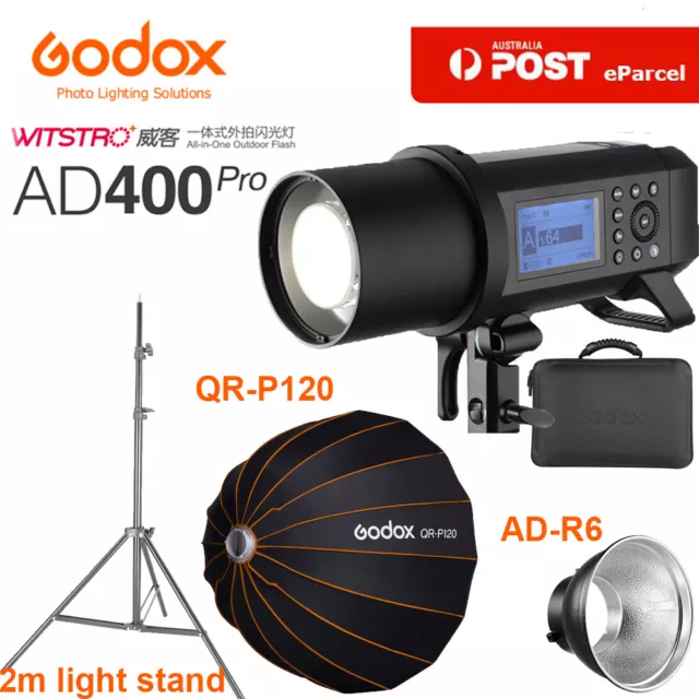 US Godox AD200Pro 2.4G TTL HSS Dual Head Flash Speedlite+90cm Handheld  Softbox