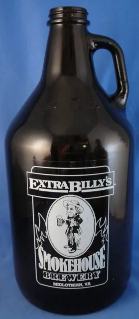 Extra Billy's Smokehouse Richmond,Va. 64 oz. Growler, Jug Beer Amber Empty