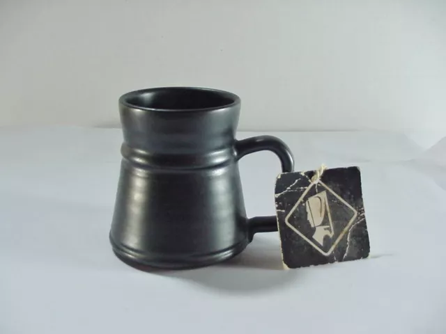 Prinknash, England: Gun Metal Grey Miniature Tankard / Mug - Benedictine Monks