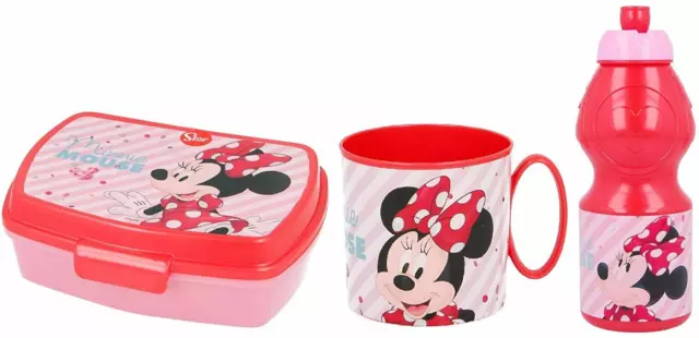 Minnie Mouse Electric Set Desayuno Caja Puerta Bocadillo + Botella + Taza