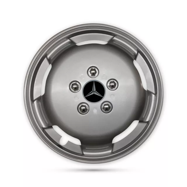 For Mercedes Benz Vito Vaneo Vario Van 4x 15” Deep Dish Silver Wheel Trims Black