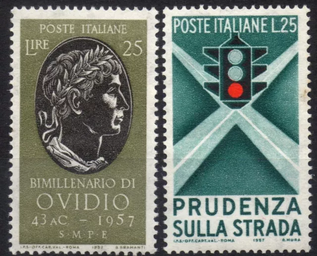 ITALIA 1957 - MLH* 25 lire Ovidio e Educazione stradale   #XON