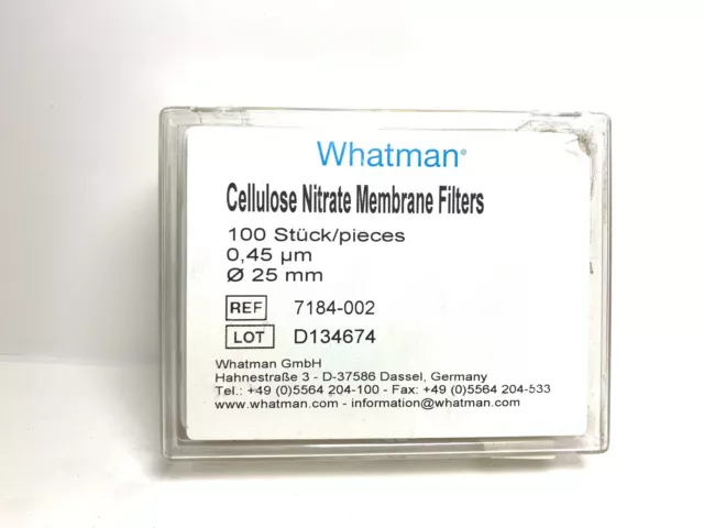 WHATMAN 7184-002 Filter Membrane,0.45um,25mm,PK100 3