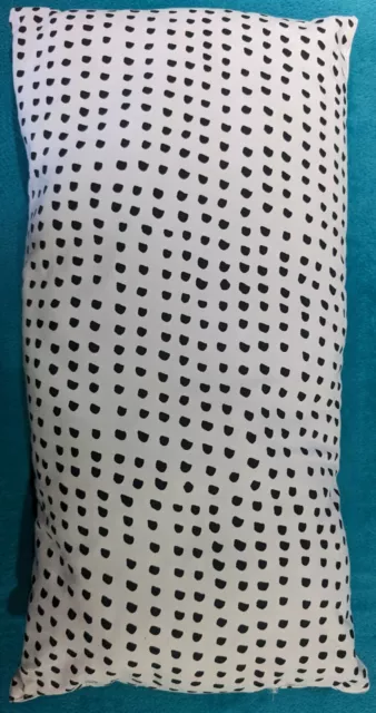 Preppy Brushstroke Free Polka Dots Black And White Spots Dalmatian Cushion 26x54
