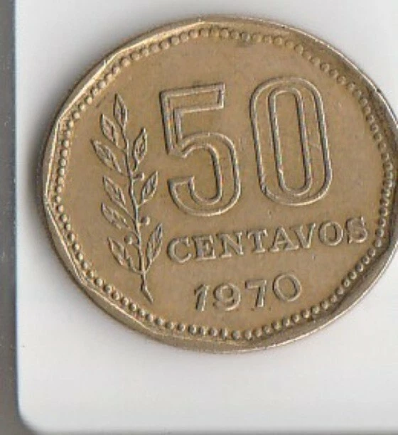 1970 ARGENTINA 50 CENTAVOS - High Quality Coin - FREE SHIP 