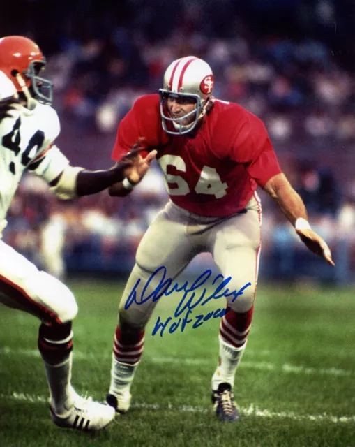 DAVE WILCOX SIGNED 8x10 PHOTO + HOF 2000 SAN FRANCISCO 49ERS LEGEND BECKETT BAS