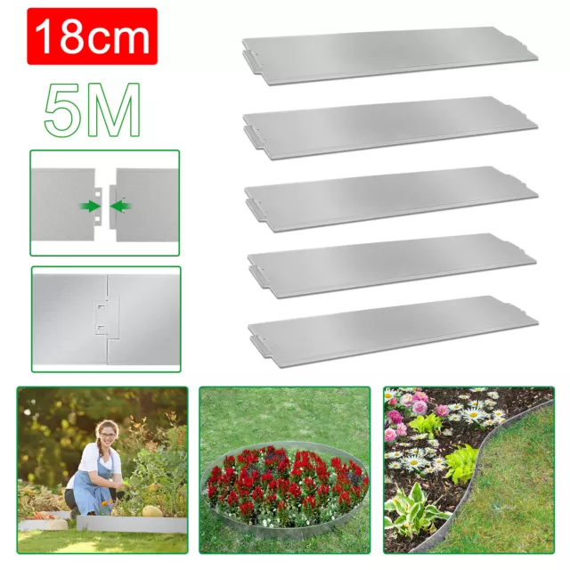 5M Rasenkante Metall 18cm hoch Beeteinfassung Beetumrandung Mähkante Beetkante
