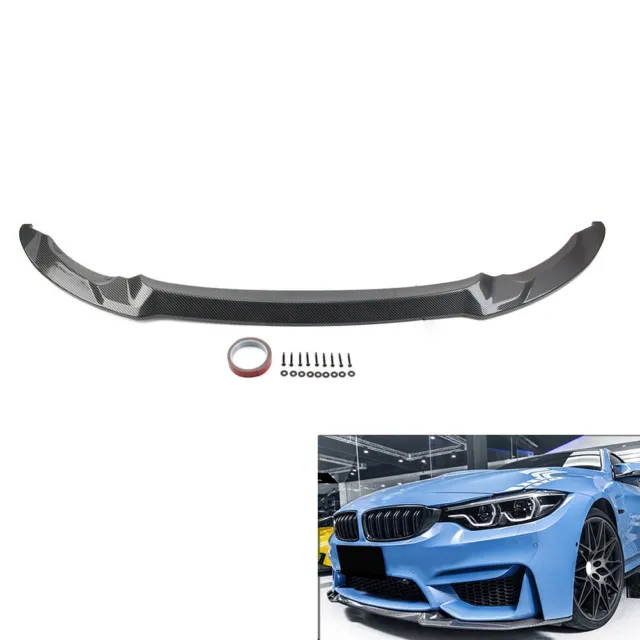 Front Lip Splitter CS Style Fit BMW F80 M3 F82 F83 M4 2015-2020 Carbon Fiber US