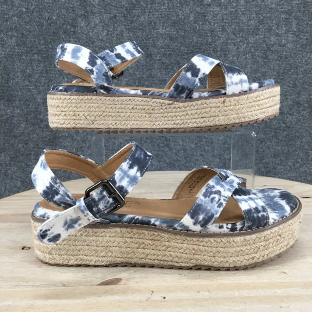 Boutique By Corkys Sandals Womens 10 Pilot Tie Dye Espadrille Wedge Blue Casual