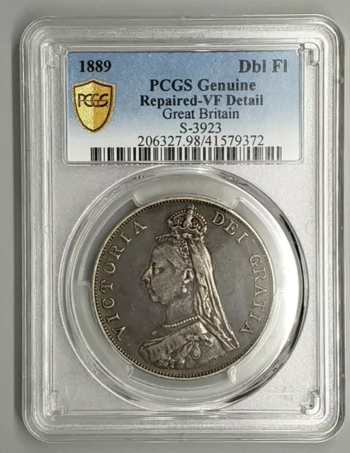 1889 Great Britain Double Florin-SILVER