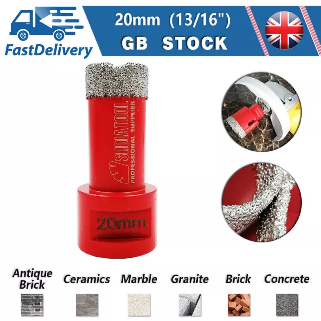 Diamond Core Drill Bit  Dry Hole Saw Cutter 25mm Grinder for Marble Tile Ceramic