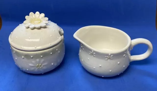 Cream and Sugar Bowl With Lid, Block Basics, Loves Me, by Deb Mores