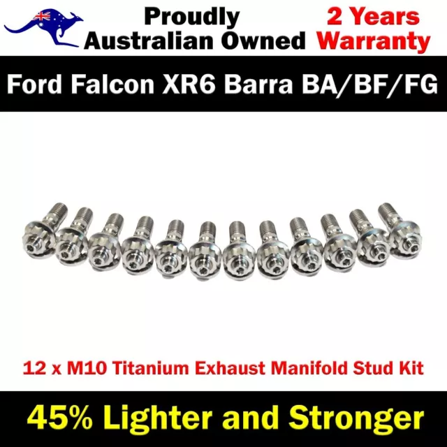 Titanium Exhaust Manifold Stud Kit For Ford Falcon XR6 Barra BA/BF/FG 4.0L