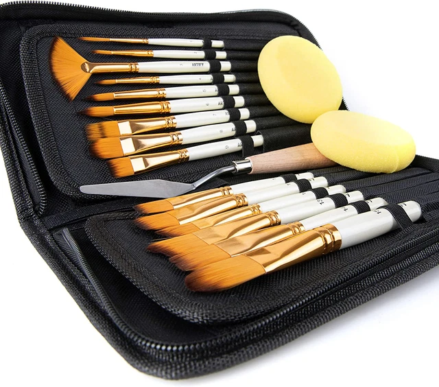 Artify - Set Di 15 Pennelli per Pittura Acrilica, Ad Olio, a Guazzo E Ad Acquere