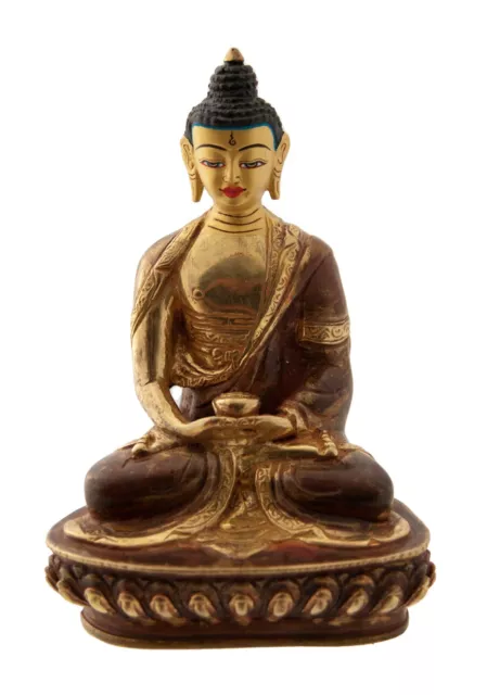 Estatua Buda - Amitabha - Budista - Tibétain- Cobre Nepal AFR9-2472