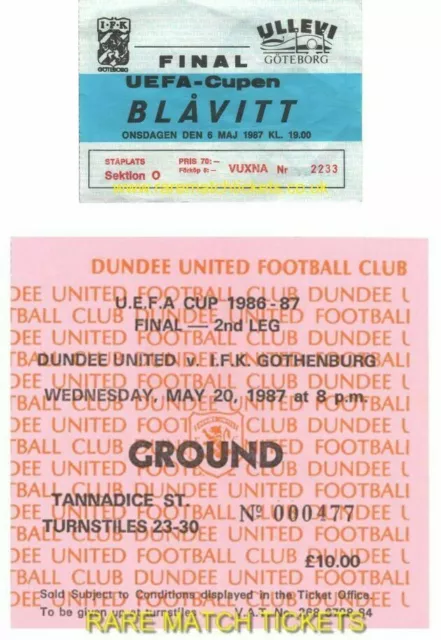 reproduction 1987 IFK GOTHENBURG DUNDEE UTD uefa cup final tickets [RMT]