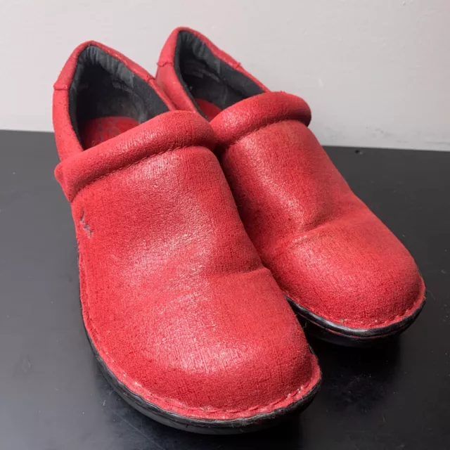 BOC Born Margaret Red Clog Shoe Slip On Size 9 M US Leather