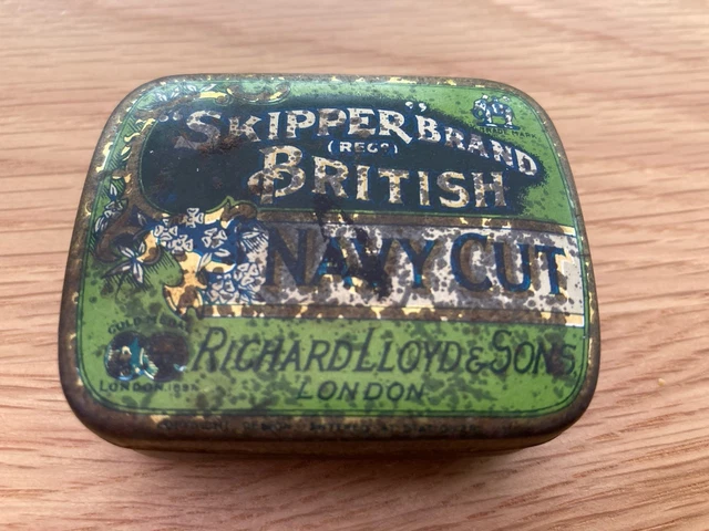 richard lloyd and sons tobacco ⭐️ VINTAGE RICHARD LLOYD & SONS Skipper Brand Navy Cut TOBACCO TIN c 1920's  ⭐️ £16.14
