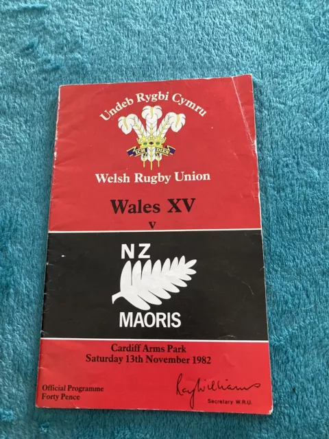 1982 Wales Xv V New Zealand Nz Maoris Tour International Rugby Programme