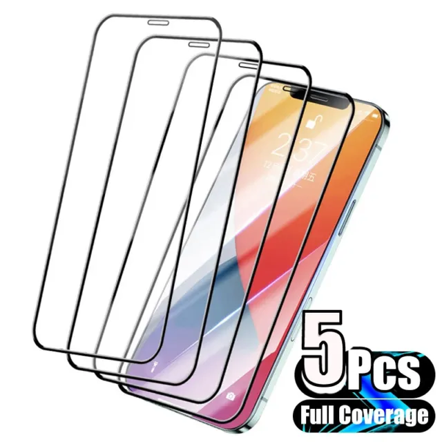 For iPhone 13 14 15 Pro Max 12 11 Xs XR Full Cover Tempered Glass Protector Film