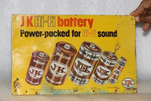 1940 Vintage JK Hi-Fi batería impresión publicidad Litho Tin Sign Board 13765