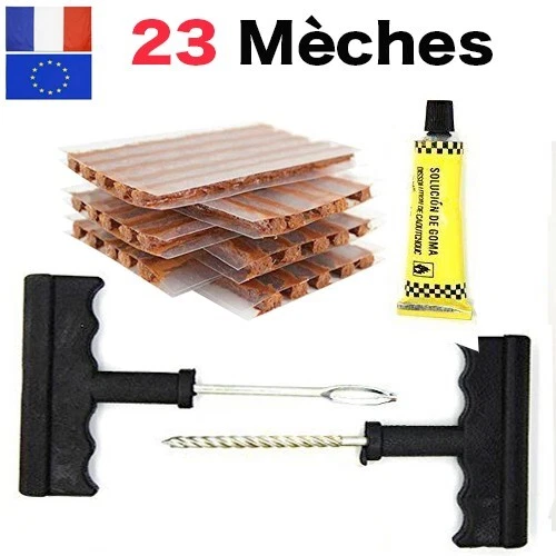 Kit Réparation Pneus Voiture & Moto - Plugs Tubeless Pour Crevaisons Rapides, Essentiel à Garder Dans Son Coffre !