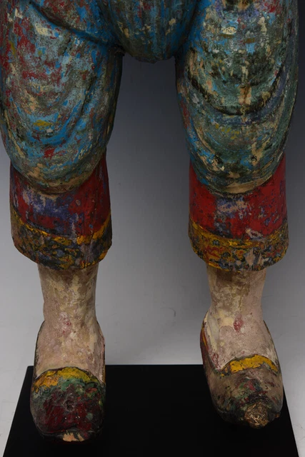 19th Century, Mandalay, Antique Burmese Wooden Standing Figure 5