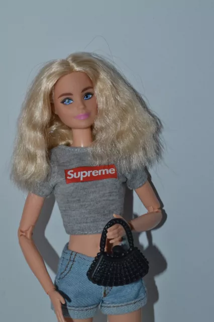 Barbie Doll Mix & Match Accessories Handbag #Oct58 Black Textured Purse