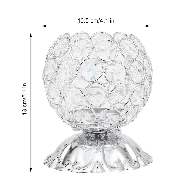 Crystal Candle Holder Electroplated Wrought Iron Candlestick Ornament JY