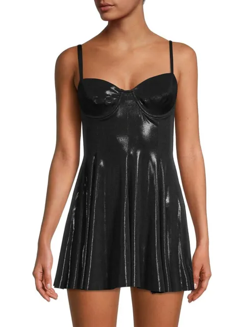 Norma Kamali L24711 Womens Black Underwire Swim Dress Set Size L