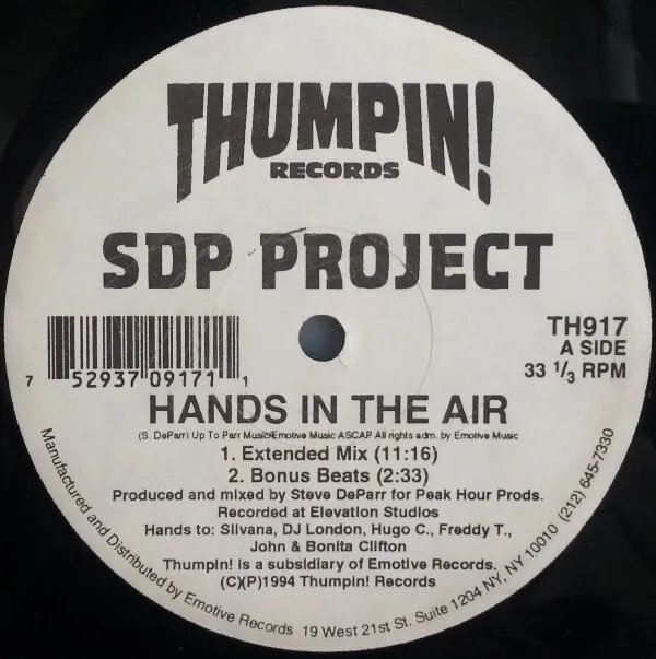 SDP Project - Hands In The Air - Used Vinyl Record 12 - V5628A