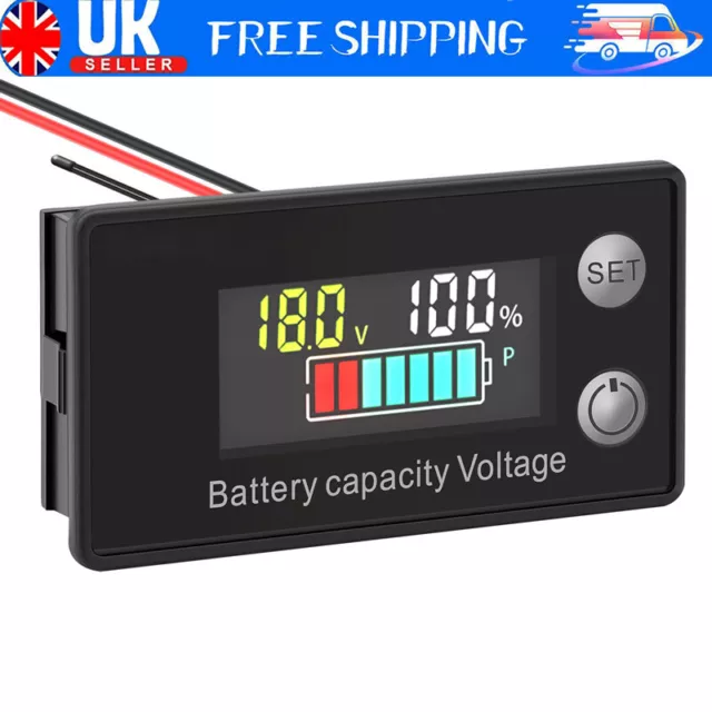 12/24/36/48/60V Battery Status Charge LCD Digital Indicator Monitor Meter Gauge