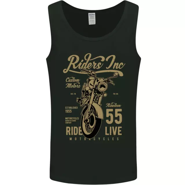 Riders Inc Motorcycle Cafe Racer Biker Bike Mens Vest Tank Top