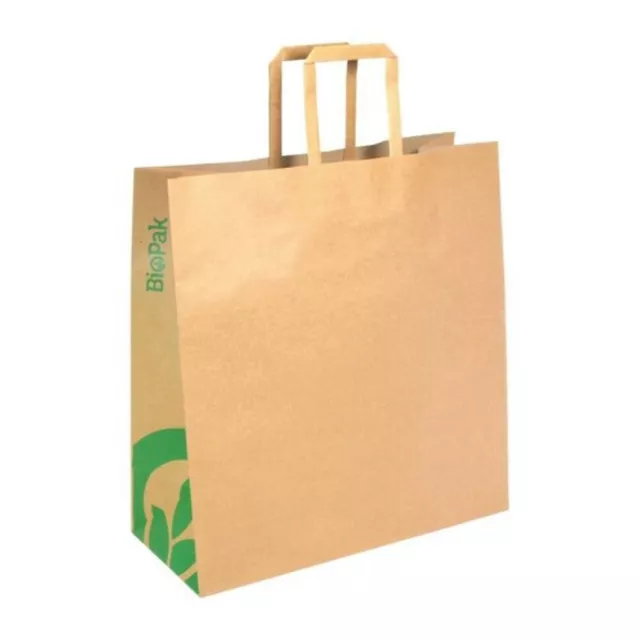 BioPak Kraft Paper Bags Medium (Pack of 200) FK983 [6PNR]