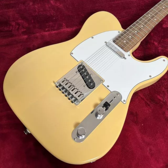 Squier by Fender Standard Telecaster Electric Guitar Yellow Used with Soft Case