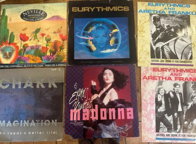 Sammlung von 33x 12"" und 10"" Singles verschiedene 70er - 90er Jahre gelistet bewertet einige selten