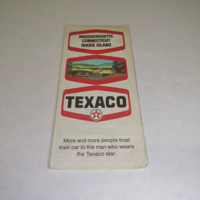 Vintage Texaco Massachusetts Connecticut Rhode Island Road Map 1970