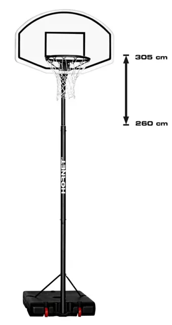 Basketballständer Basketballkorb Hudora Hornet pro XXL 305 bis GH 360 cm 71623