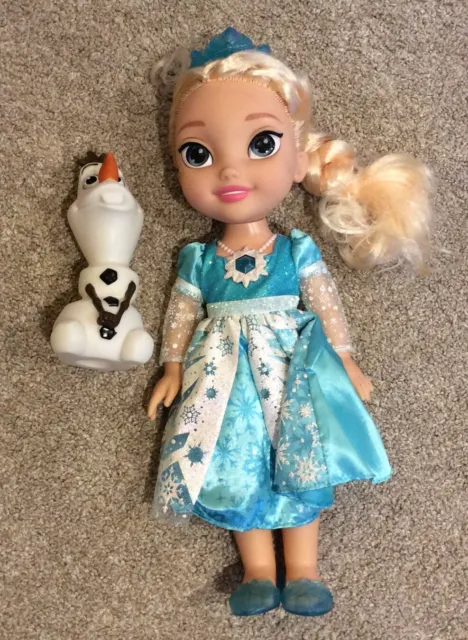 Disney Store Snow Glow Elsa Doll 14" From Frozen Light & Sound Inc Olaf