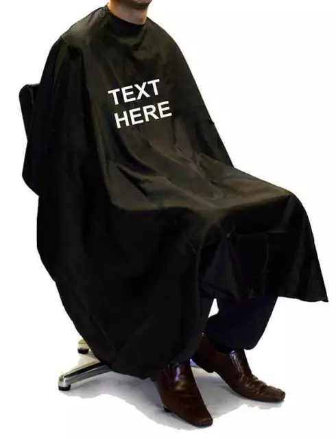 Barber Gown Custom Printed Personalised Cut Hairdressing Salon Barber Cape Black