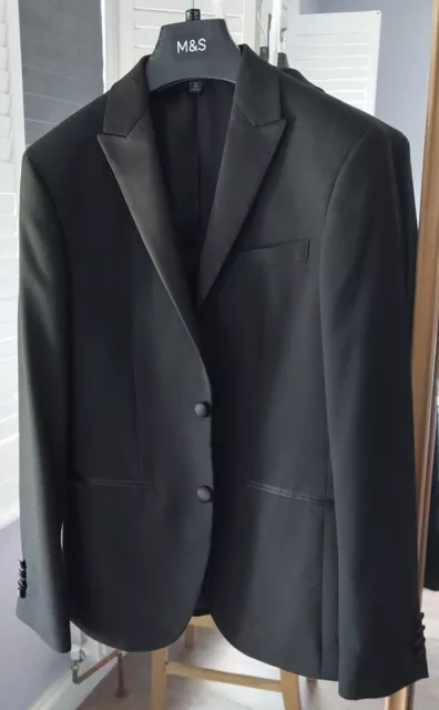 Giacca da smoking da uomo MARKS AND SPENCER nera aderente 36R