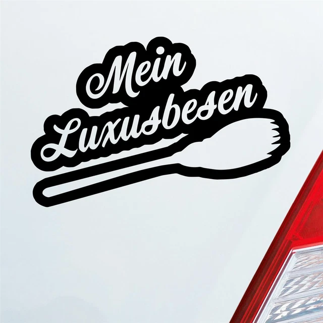 AUTO AUFKLEBER MEIN Luxusbesen Hexe fliegen Besen 16,5x10 cm Sticker ...