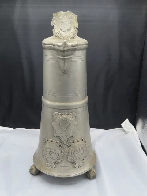 Zunftkrug aus Zinn von Adam Friedrich Hohenner Probzinn Wundsiedel um 1800-50