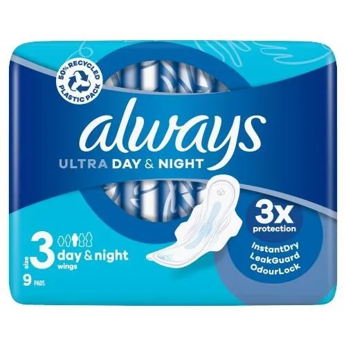 Always Ultra Day & Night Size 3 With Wings Pack Of 9 Pads