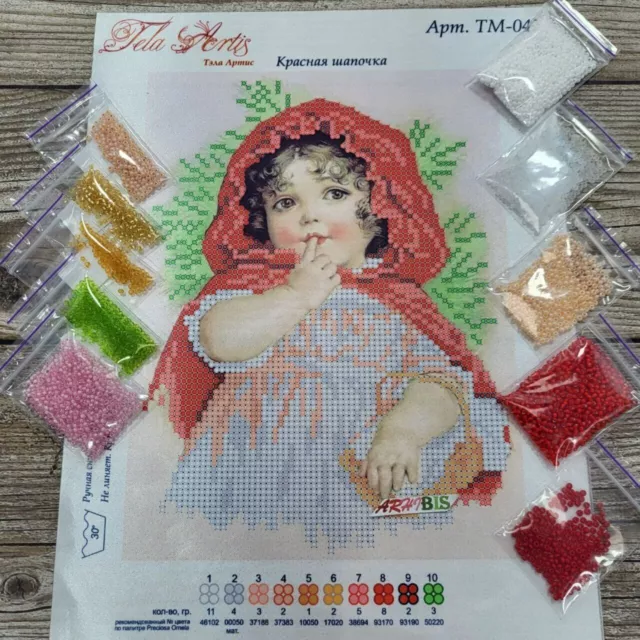 Kit de bordado de cuentas Caperucita Roja DIY Craft lienzo impreso tm-045