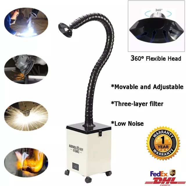 220V Welding Fume Extractor Mobile Smoke Absorber Dust Collector Air Cleaner 80W