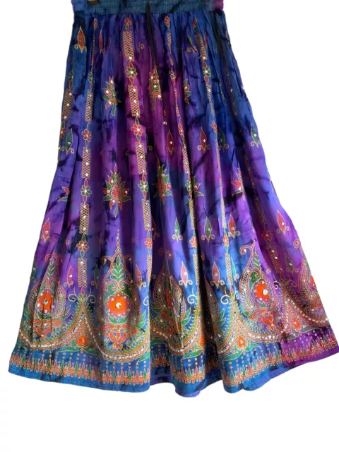 Stargazer Long Skirt, PURPLE & BLUE, Tie Dye, Festival Boho Hippie Maxi style 8